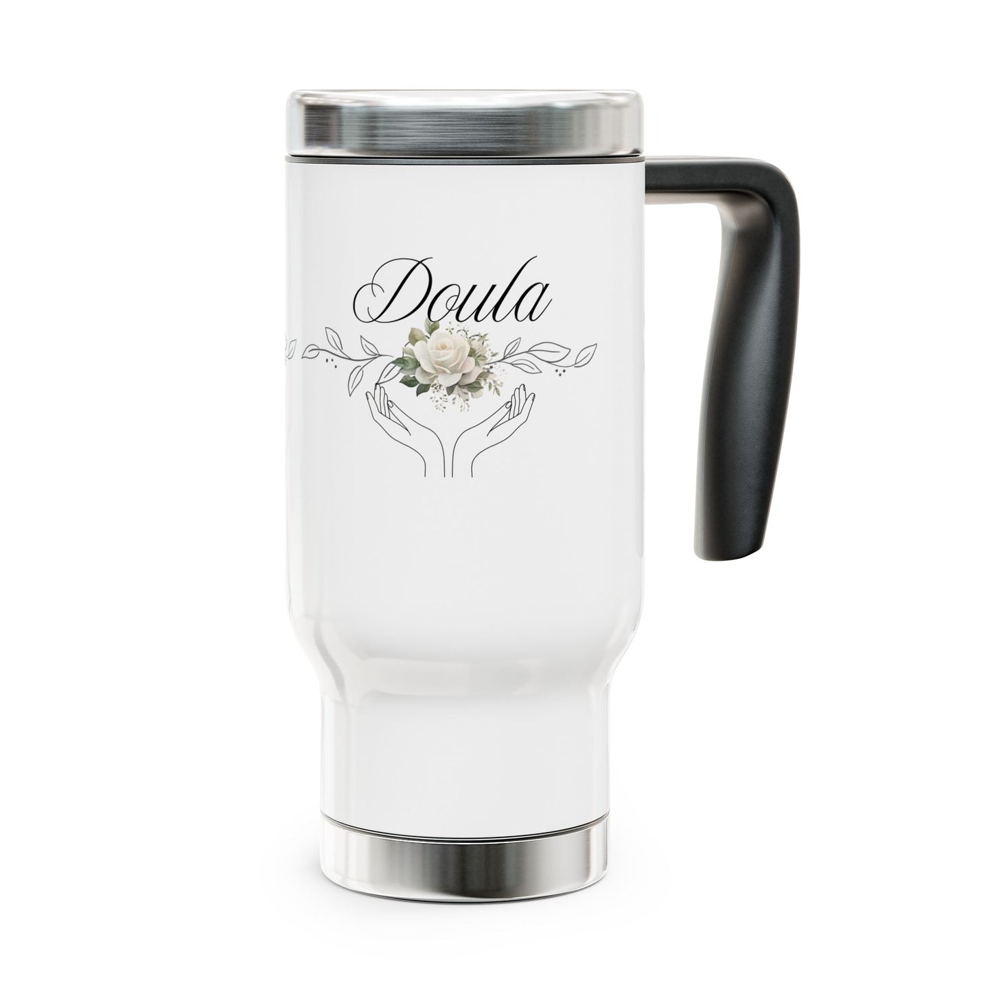 Eden's Fold "Doula" Stainless Steel Travel Mug with Handle, 14oz