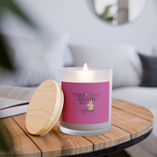 Eden's Fold "Breath Again" Frosted Glass Candle, 11oz