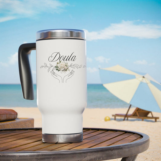 Eden's Fold "Doula" Stainless Steel Travel Mug with Handle, 14oz