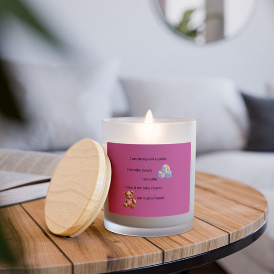 Eden's Fold "Strong and Capable" Frosted Glass Candle, 11oz