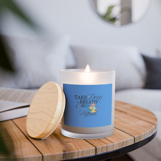 Eden's Fold "Breath Again" Frosted Glass Candle, 11oz