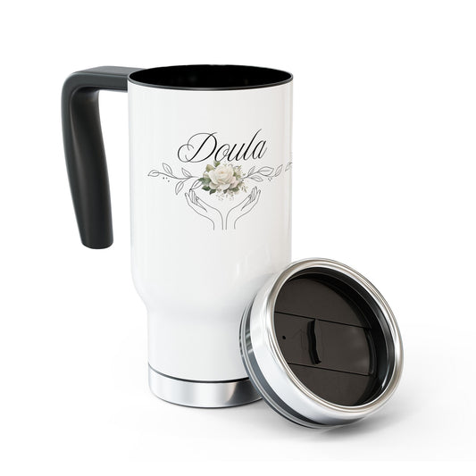 Eden's Fold "Doula" Stainless Steel Travel Mug with Handle, 14oz